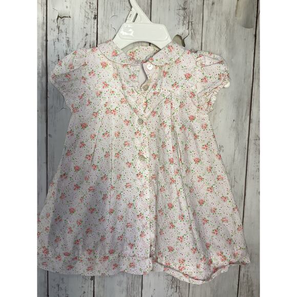 Dior Baby White Floral Print & Logo Dress 100% Cotton Infant Girl Size 6M - Picture 4 of 9